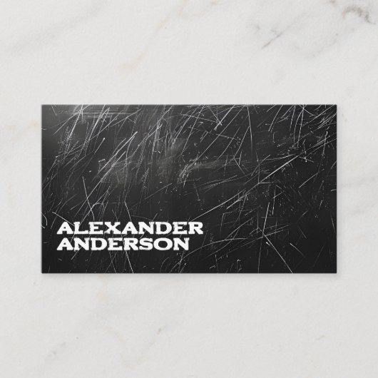 Modernes Black Charcoal Scribble Beruflich Visitenkarte (Vorderseite)