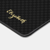 Modernes Black Checkered Gold Mit Monogramm stilvo Schreibtischunterlage (Ecke)