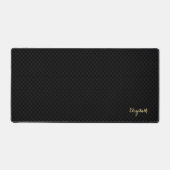 Modernes Black Checkered Gold Mit Monogramm stilvo Schreibtischunterlage (Vorderseite)