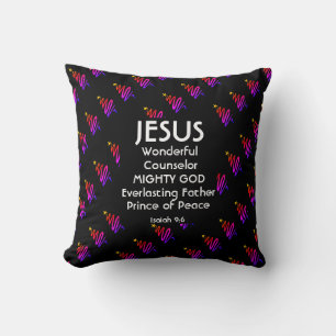Modernes BLACK Christlich Isaiah 9:6 JESUS Kissen