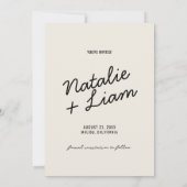 Modernes Black Cream Whimsical Retro Foto Hochzeit Save The Date (Rückseite)