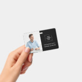 Modernes Black Custom Employee Foto Id Ausweis (Handheld)