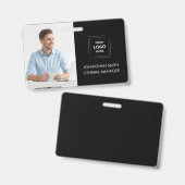 Modernes Black Custom Employee Foto Id Ausweis (Vorder- & Rückseite)