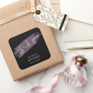 Modernes Black-Dankeschön-Verpackungsgeschäft Vers Quadratischer Aufkleber