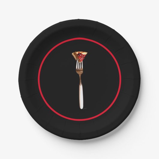 Modernes Black Dessert Party Plate Pappteller (Vorderseite)