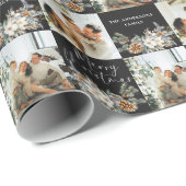 Modernes Black Elegant Family Foto Frohe Weihnacht Geschenkpapier (Rolleneckpunkt)
