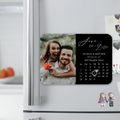 Modernes Black Elegant Script-Foto Save the Date Magnet