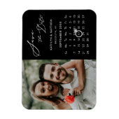 Modernes Black Elegant Script-Foto Save the Date Magnet (Vertikal)