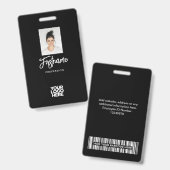 Modernes Black Employee Foto, Logo, Name Ausweis (Front & Back)