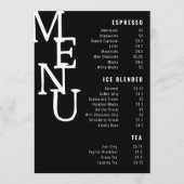 Modernes Black Eternity Bar Menu Petite Paper Co. Menükarte (Vorderseite)