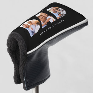 Modernes Black Foto Golf Personalisiertes Geschenk Headcover