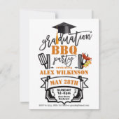 Modernes Black Fun Script Abschluss GRILLEN Party Einladung (Vorderseite)