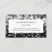 Modernes Black Glitter Salon & Wellness-Center Loy Visitenkarte (Rückseite)