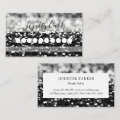 Modernes Black Glitter Salon & Wellness-Center Loy Visitenkarte (Vorne/Hinten)