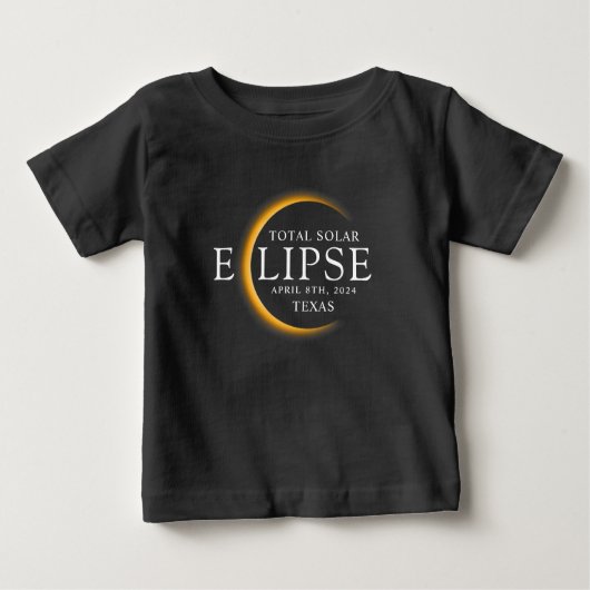 Modernes Black & Gold 2024 Texas Total Solar Eclip Baby T-shirt (Vorderseite)