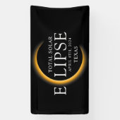 Modernes Black & Gold 2024 Texas Total Solar Eclip Banner (Vertikal)