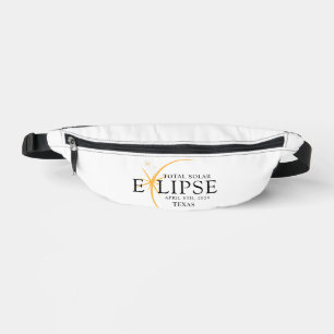 Modernes Black & Gold 2024 Texas Total Solar Eclip Bauchtasche