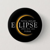 Modernes Black & Gold 2024 Texas Total Solar Eclip Button (Vorderseite)