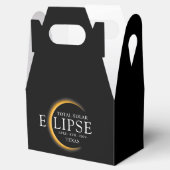 Modernes Black & Gold 2024 Texas Total Solar Eclip Geschenkschachtel (Geöffnet)