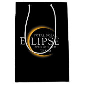 Modernes Black & Gold 2024 Texas Total Solar Eclip Mittlere Geschenktüte (Vorderseite)