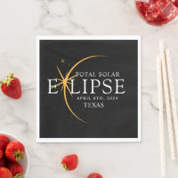 Modernes Black & Gold 2024 Texas Total Solar Eclip