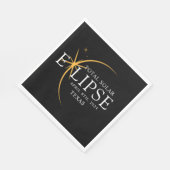 Modernes Black & Gold 2024 Texas Total Solar Eclip Serviette (Ecke)