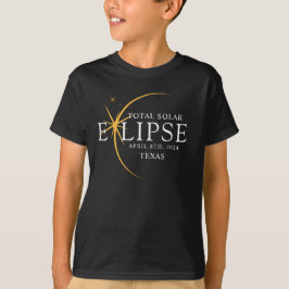 Modernes Black & Gold 2024 Texas Total Solar Eclip T-Shirt