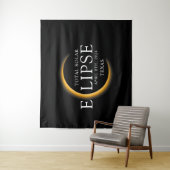 Modernes Black & Gold 2024 Texas Total Solar Eclip Wandteppich (Beispiel)