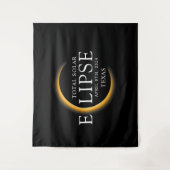 Modernes Black & Gold 2024 Texas Total Solar Eclip Wandteppich (Vorderseite)