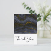 Modernes Black & Gold Agate Stone Abstrakt Vielen Postkarte (Stehend Vorderseite)
