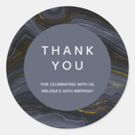 Modernes Black & Gold Agate Stone Abstrakt Vielen Runder Aufkleber