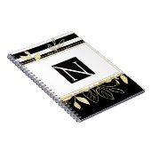 Modernes Black Gold Botanischer Glamour Elegante Notizblock (Rechte Seite)