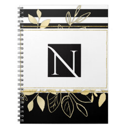 Modernes Black Gold Botanischer Glamour Elegante Notizblock