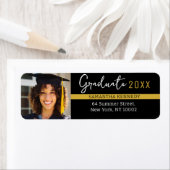 Modernes Black & Gold Class-Foto 2025 Grad Cap (Insitu)