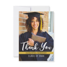 Modernes Black & Gold Class-Foto 2025 Grad Cap