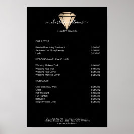 Modernes Black Gold Diamond Preislisten-Poster Poster