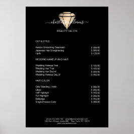 Modernes Black Gold Diamond Preislisten-Poster Poster
