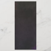 Modernes Black & Gold Dinner Menü mit Holzkohle Menükarte (Rückseite)