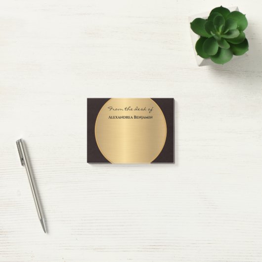 Modernes Black Gold Elegant Stilvoll personalisier Post-it Klebezettel (Büro)