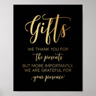 Modernes Black & Gold Foil-Hochzeitszeichen Poster