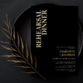 Modernes Black & Gold Foil Probe Dinner Folieneinladung