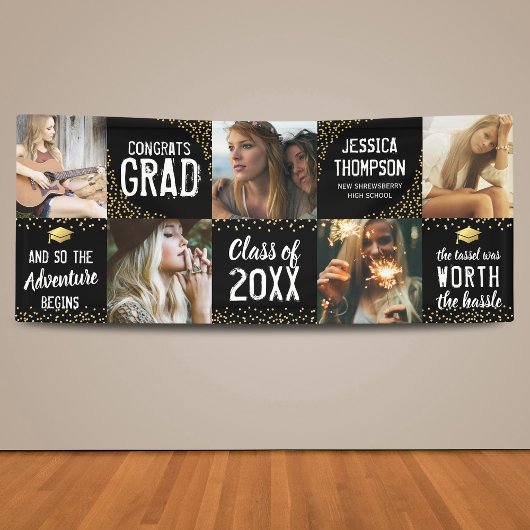 Modernes Black & Gold Foto 2025 Banner