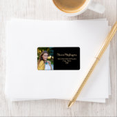 Modernes Black Gold Foto Adressaufkleber (Insitu)