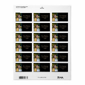 Modernes Black Gold Foto Adressaufkleber (Vorne)