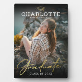 Modernes Black Gold Foto Graduate Fotoplatte (Vorderseite)