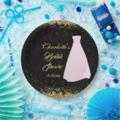 Modernes Black & Gold Glitzer Brautparty Pappteller (Party)