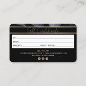 Modernes Black Gold Kreditkartenzertifikat Visitenkarte (Rückseite)