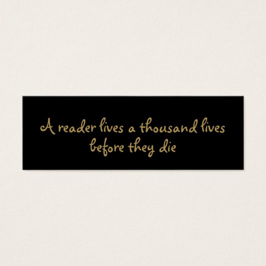 Modernes Black & Gold Lesezeichen (Vorderseite)