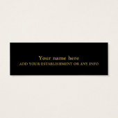 Modernes Black & Gold Lesezeichen (Rückseite)