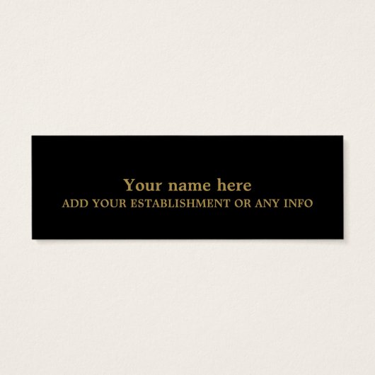 Modernes Black & Gold Lesezeichen (Rückseite)